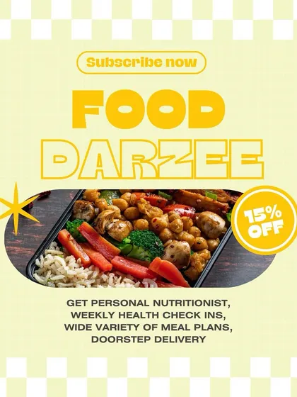 Ready to subscribe? This graphic shows you what you get: a personal nutritionist, weekly health check-ins, a wide variety of meal plans, and doorstep delivery, all with a special discount.