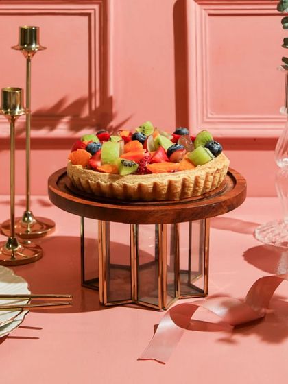 A full view of our Fruit Tart, a centerpiece that’s as beautiful as it is delicious.