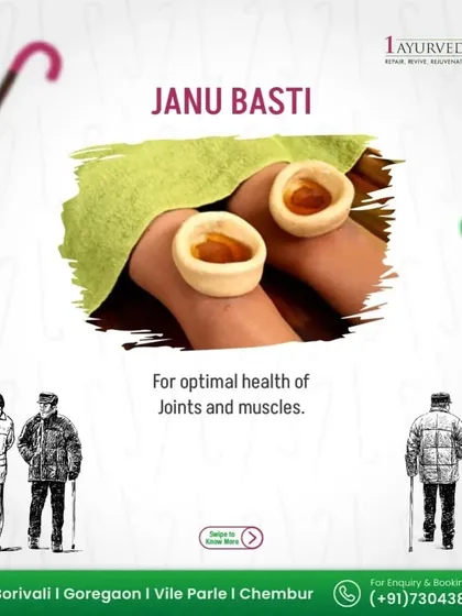 This is Janu Basti, a cornerstone of our knee pain treatment. A reservoir made of dough is placed on the knee and filled with warm, medicated oil. This specialized therapy lubricates the joint, nourishes the surrounding tissues, and provides significant relief from the pain and stiffness associated with osteoarthritis.