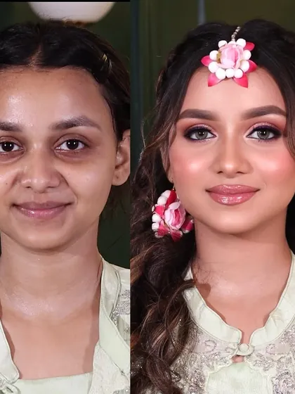 This Mehendi look was taught in my pro makeup course. The transformation is stunning, with fresh, glowing skin and eyes that pop.