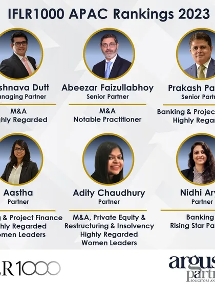 Our partners have been recognized as 'Highly Regarded', 'Notable Practitioners', and 'Rising Stars' by the IFLR1000 APAC Rankings 2023.
