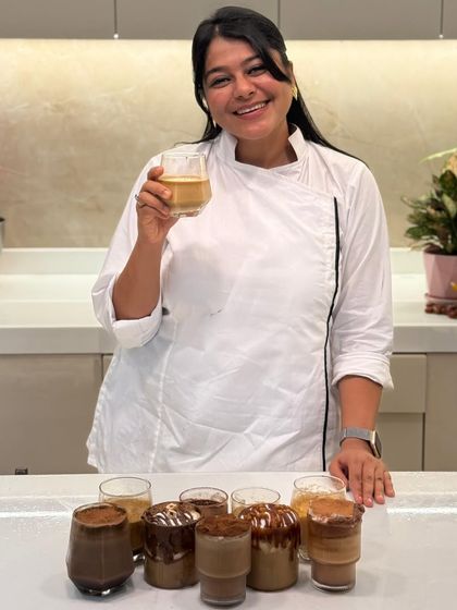 A proud moment from my online coffee workshop, showcasing the ten different types of delicious coffees we learned to make together. From iced lattes to frappes, you can learn to make them all.