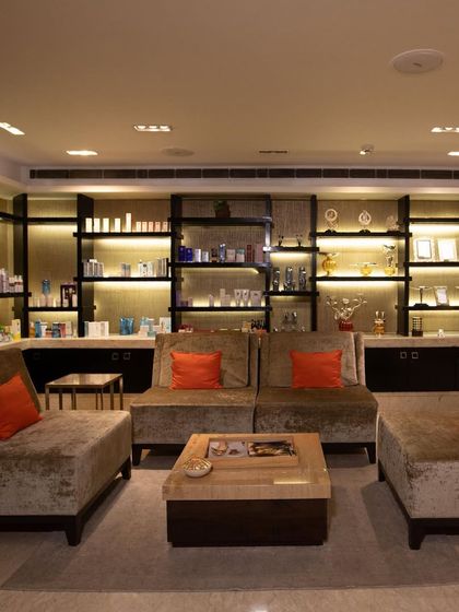 Another perspective of our client lounge, showcasing the warm, inviting ambiance we cultivate. It’s the perfect setting to begin your journey of relaxation and transformation with us.