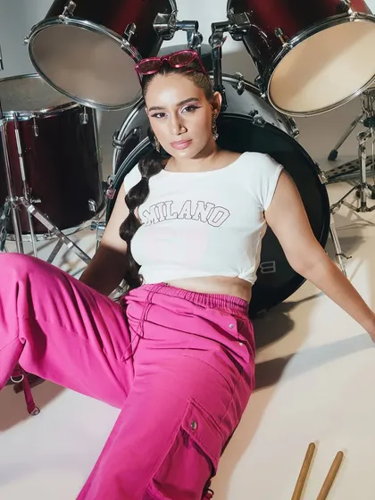 Another creative look for the Freakins campaign, featuring a bubble braid ponytail and a soft smokey eye. This shows my ability to create a range of styles within a single shoot.