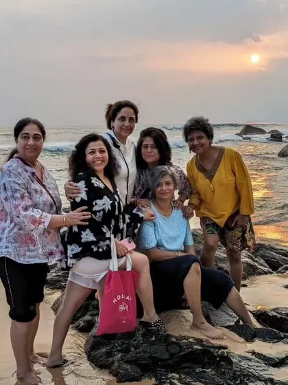 This is what it's all about. Sharing a beautiful sunset on the beach with new friends after a day of yoga. These are the moments of pure bliss and connection I cherish on every yoga vacation.