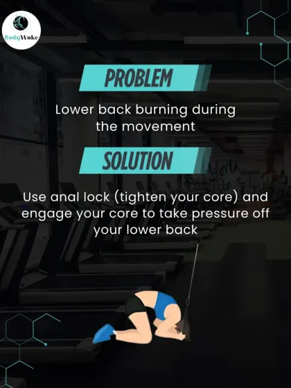 Problem: Lower back burning during the movement. Solution: Engage your core to take the pressure off your lower back.