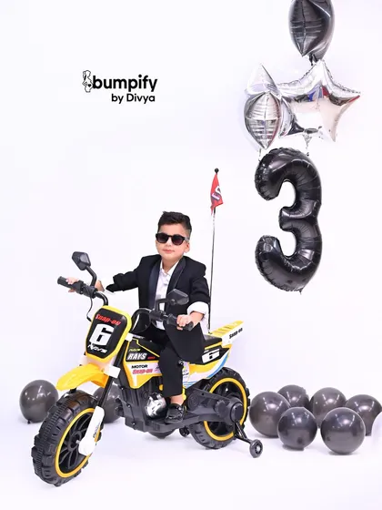 Vroom vroom! This little man is racing into his third year with a cool motorbike themed birthday shoot. It's all about capturing his fun and adventurous personality.