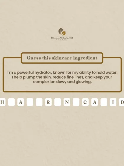 A quick skincare riddle to test your ingredient knowledge. This powerful hydrator is known for its ability to hold many times its weight in water, helping to plump the skin and reduce the appearance of fine lines. Can you guess what it is?