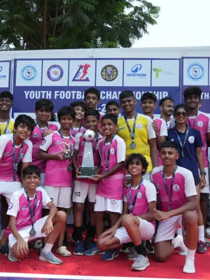 The full U-15 squad celebrating their Runners-Up finish at the Youth Football Championship 2024-25. A proud moment for the players, coaches, and parents.