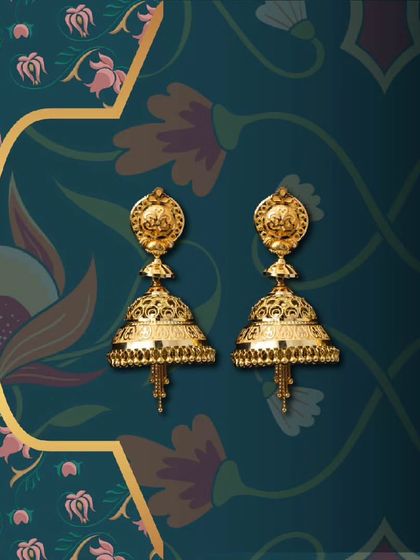 Radiate elegance with every movement. These classic gold jhumkis are a timeless beauty and an essential item for any jewellery retailer.