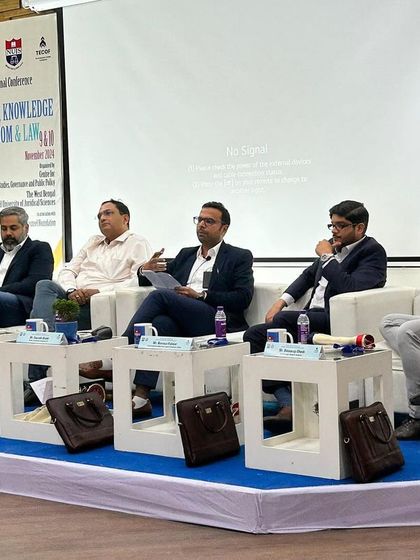 Our Partner, Saurabh Bindal, moderating a session at the International Conference on Data, Knowledge, Wisdom and Law at the National University of Juridical Sciences, Kolkata.