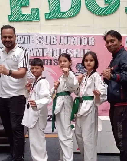 The fighting stance of our sub-junior state medalists. Their performance secured them a place in the upcoming national championship.