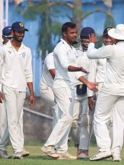 Asif Mansoori, a left-arm spinner and recent Jamia pass-out, in action during the CAB 1st Division league. He consistently performs at a high level, knocking on the doors for state and IPL selection.
