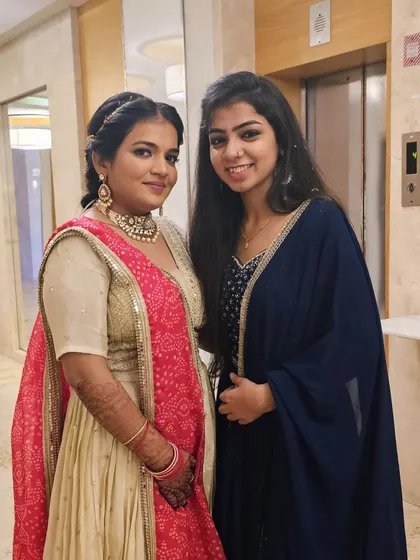 With the beautiful bride at her Maayra event in Raipur. It's a joy to be a part of these special moments in a family's life.