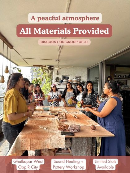 We offer a unique 2-in-1 workshop that combines a calming Sound Healing session with a hands-on pottery workshop.