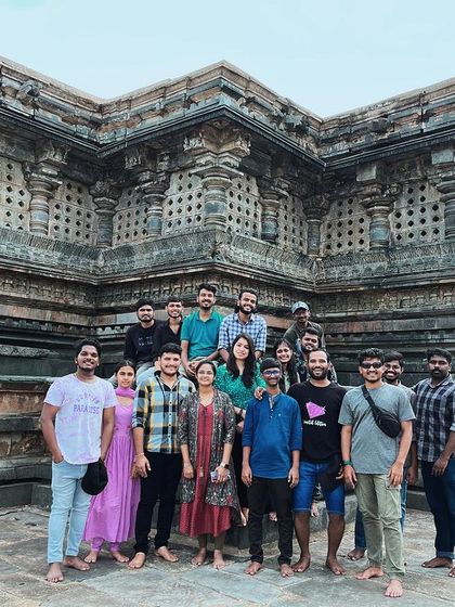 Our group at the Chennakesava Temple in Belur.
