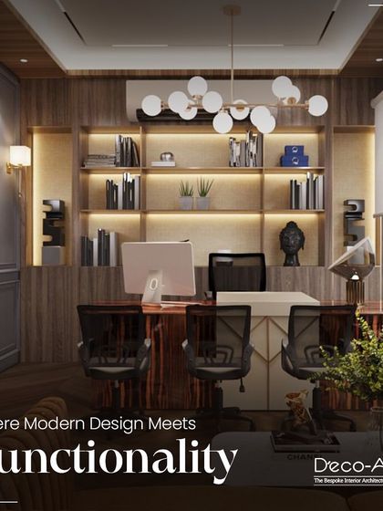 Embrace a work environment where modern design meets functionality. The sleek lines of this office intersect with the richness of comfort, fostering an atmosphere of effortless luxury and efficiency.