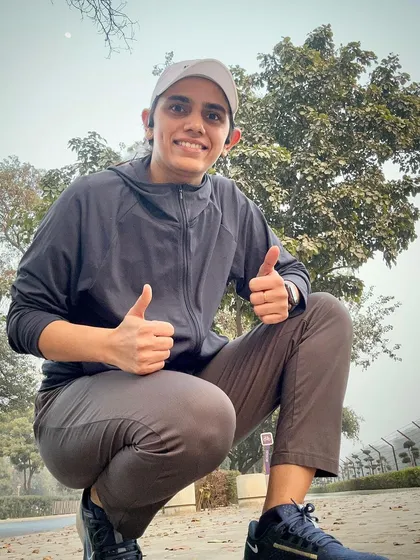 A quick pose during a chilly morning run. Congratulations to everyone who participated in the Tata Mumbai Marathon.