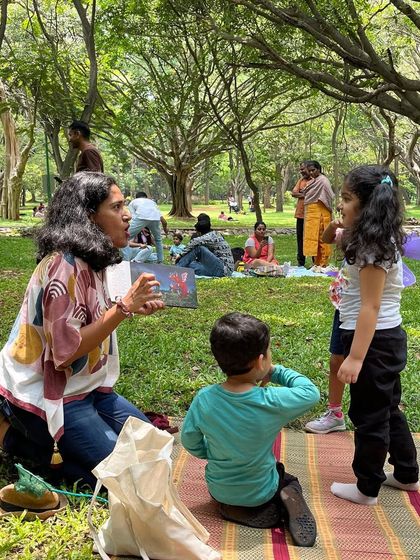 Photos from our very first session, reading 'Room on the Broom'. This is where it all began, with a classic story and a small group of enthusiastic kids.