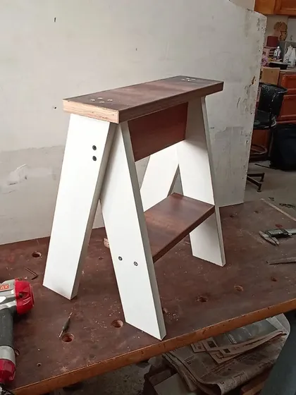 Another angle of the Ishinomaki Labs-designed step stool. It's a great example of functional, minimalist design that you can build yourself.