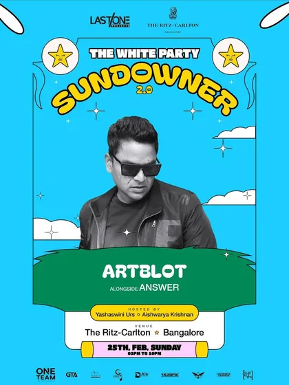 My poster for "The White Party Sundowner 2.0" at The Ritz-Carlton, where I was featured alongside Answer.