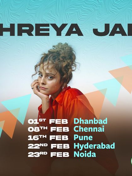 Shreya Jain's February tour dates, highlighting our ability to book artists for multi-city college fest tours.