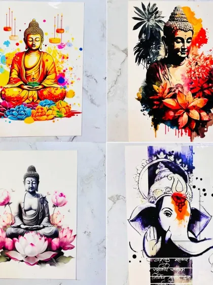 Our new collection of insert sheets features beautiful watercolor-style illustrations of Buddha and Ganesha. These artistic designs can elevate any resin art project.