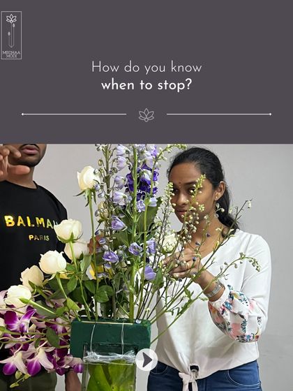 "How do you know when to stop?" This is a critical question I pose to my students. Here, a student is carefully considering her next move, learning to develop a designer's eye for balance and restraint.