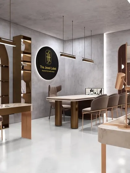 Another perspective of the jewelry studio, highlighting the thoughtful layout and high-quality materials. The studio is a sanctuary for those who appreciate the beauty of simplicity.