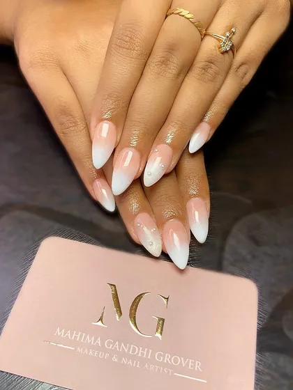 Life isn't perfect, but your ombre nails can be. This is another example of the clean and elegant nail art I provide, perfect for any bride.