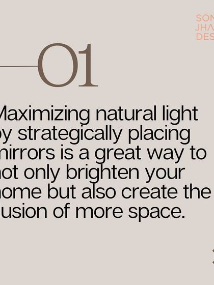 Tip 1: Maximize natural light by strategically placing mirrors. This not only brightens your home but also creates the illusion of more space, making any room feel larger and more open.