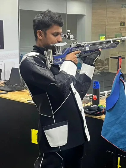 Leading by example. Here I am, Rakesh Manpat, after winning multiple medals at the Karnataka State Shooting Championship, including Gold in the 50m 3 Position ISSF Men event.