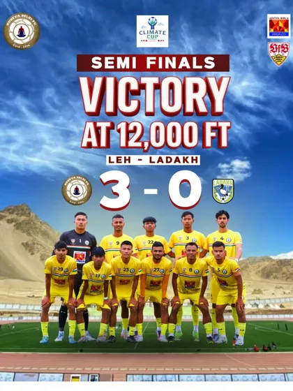 Victory at 12,000 feet! The result of our semi-final win in the Climate Cup in Leh, Ladakh. A dominant 3-0 performance that booked our place in the final.