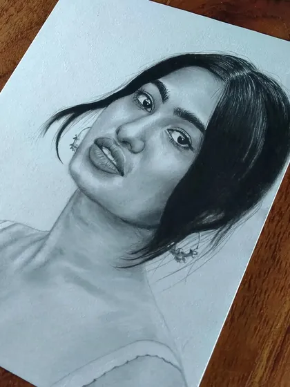 A modern portrait with a focus on the subject's expression and features. This was drawn for one of my followers.