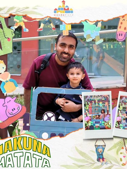 A happy moment at our Hakuna Matata photo booth. Our camps are not just for kids; they are a chance for parents to see their children shine.