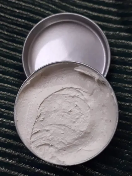 A close-up of the texture of my Odour Control Deodorant. It's especially in demand during the summer months.