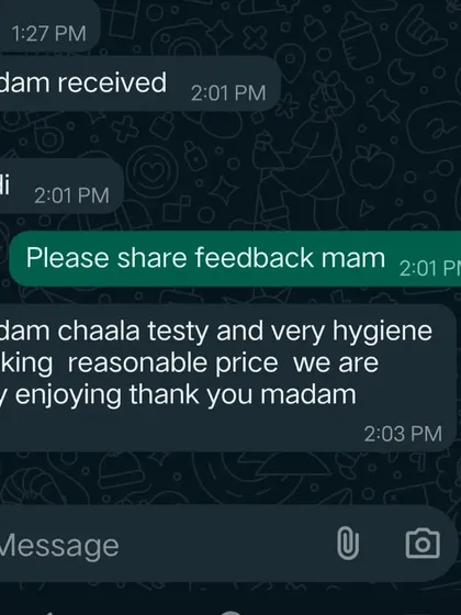 "Chaala testy and very hygiene packing." I pay close attention to both the taste of my food and the hygiene of my packaging.