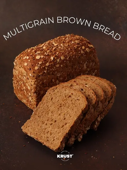 This is our Multigrain Brown Bread, a darker, richer loaf with the same healthy benefits. It has a wonderful texture and nutty flavour that pairs well with any topping.