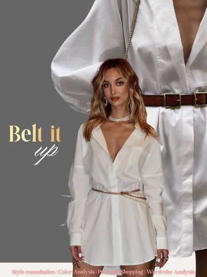 One simple way to style a white shirt is to belt it up. A belt cinches the waist and adds structure, instantly giving your outfit a more polished and intentional look.