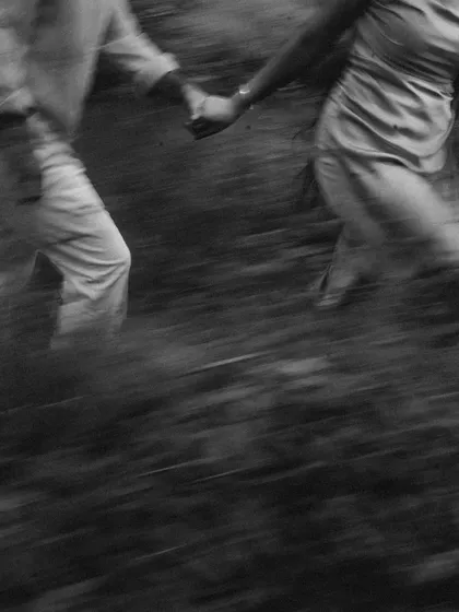 This artistic, motion-blurred shot from a pre-wedding session captures the feeling of running toward a future together. I use techniques like this to convey emotion and movement, turning a simple moment into a piece of visual poetry.