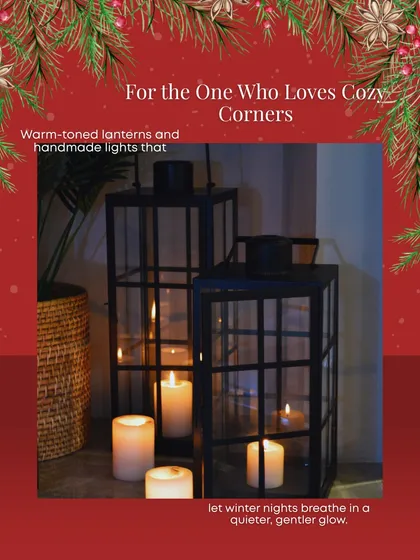 For those who love cozy corners, my warm-toned lanterns are a must-have for winter nights. They create a gentle, quiet glow that makes any space feel more intimate and festive.