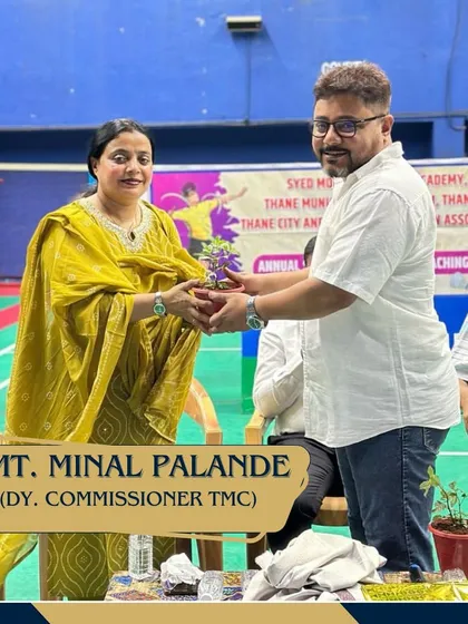 Smt. Minal Palande, Deputy Commissioner of TMC, being welcomed at our summer camp inauguration, highlighting our strong ties with local governing bodies.