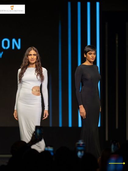 Models walking the ramp at the Schwarzkopf Professional x Sassoon Academy show. The focus was on creating effortless, lived-in hair, from long, flowing waves to a sharp, modern pixie cut.