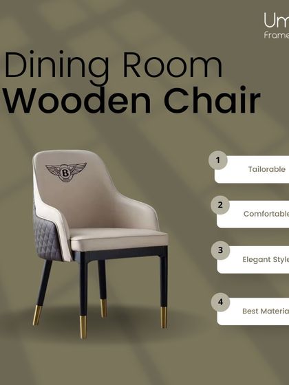 This elegant wooden dining chair with custom embroidery is an example of our tailor-made furniture. We use the best materials to ensure comfort and style.