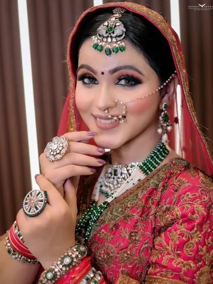 A bright, smiling portrait that captures the bride's joyful expression.