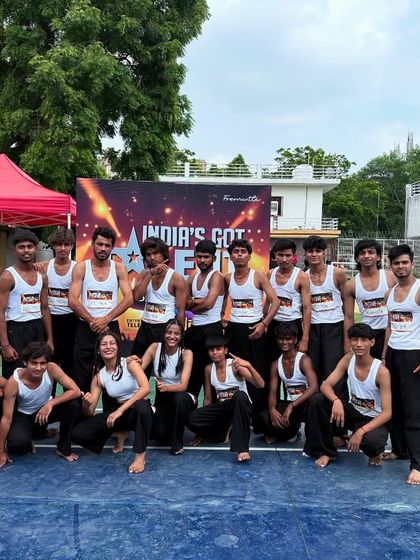 The full team again, showing our strength and readiness for the competition.