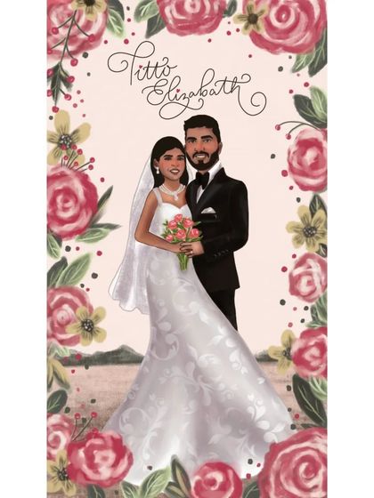 Megha Vinod - Custom Portraits & Illustrations Wedding & Couple Illustrations photo 4