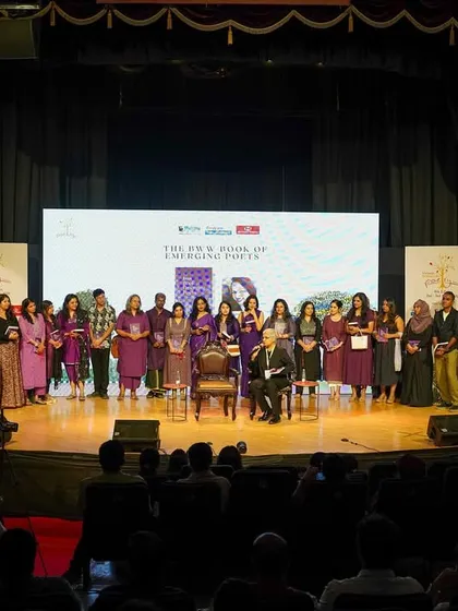 From a draft to the main stage. Here are our poets at the Bengaluru Poetry Festival, celebrating the launch of 'The BWW Book of Emerging Poets'. This is the kind of success we work towards together.