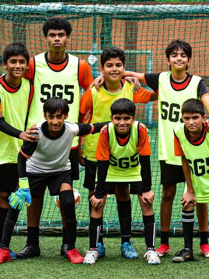 Players from one of our youth teams at the Inter SG5 Cup, showcasing the spirit of teamwork and friendship.