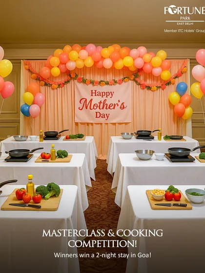The setup for our Mother's Day masterclass and cooking competition, where the winner received a 2-night stay in Goa.